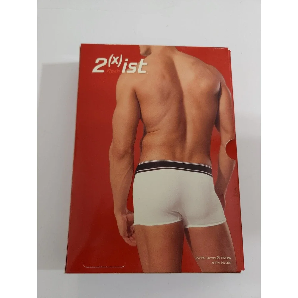 2(x)ist Flash Square-Cut Trunk Red Vintage Tactel Nylon Mens Size Small 7954‎